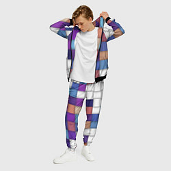 Костюм мужской Геометрическое множество разноцветных квадратов, цвет: 3D-черный — фото 2