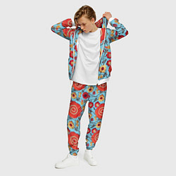 Костюм мужской Эффект вышивки маки, цвет: 3D-белый — фото 2