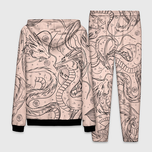 Мужской костюм Дракон - унесенные призраками: тату на бежевом / 3D-Черный – фото 2