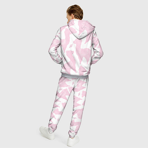 Мужской костюм Розовые альпаки - паттерн / 3D-Меланж – фото 4
