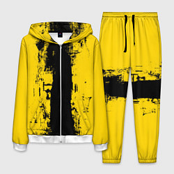 Мужской костюм Вертикальная черно-желтая полоса Cyberpunk 2077