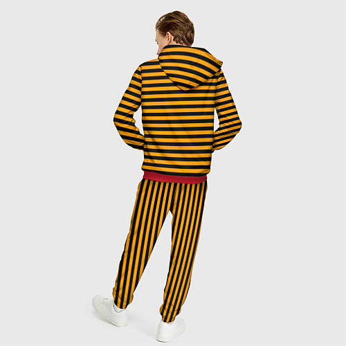Мужской костюм Черно-оранжевые полосы - пчелиный образ / 3D-Красный – фото 4