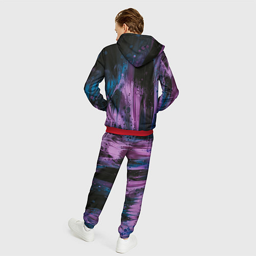 Мужской костюм Фиолетовые абстрактные тени / 3D-Красный – фото 4