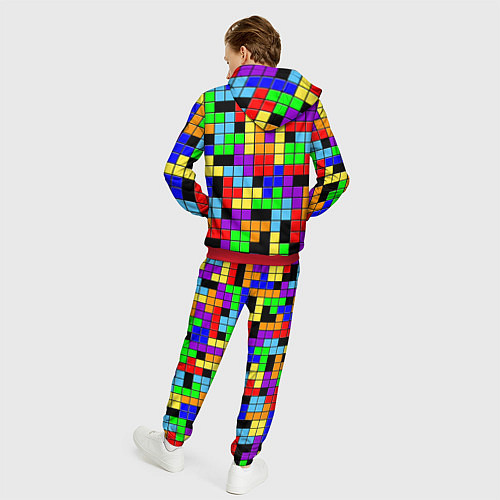 Мужской костюм Тетрис цветные блоки / 3D-Красный – фото 4