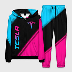 Костюм мужской Tesla - neon gradient: надпись, символ, цвет: 3D-черный