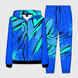 Костюм мужской Sport uniform - синие брызки, цвет: 3D-черный