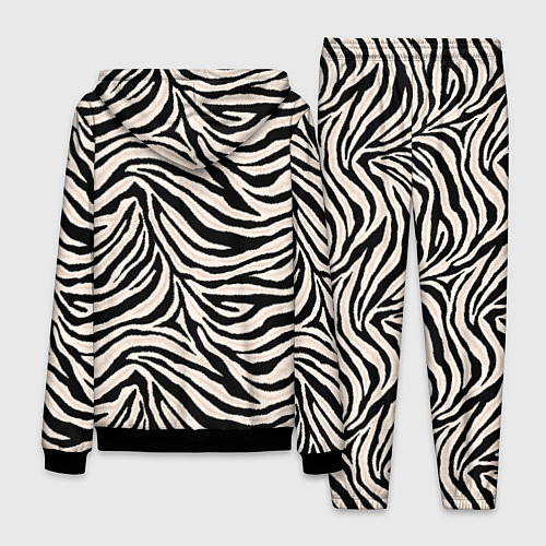 Мужской костюм Полосатая шкура зебры, белого тигра / 3D-Черный – фото 2
