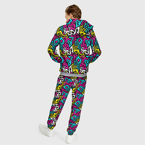 Мужской костюм Цветные зигзаги Colored zigzags / 3D-Меланж – фото 4