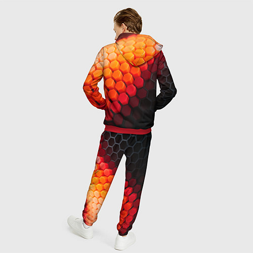 Мужской костюм Hexagon orange / 3D-Красный – фото 4