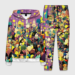 Костюм мужской Праздничный город, цвет: 3D-белый