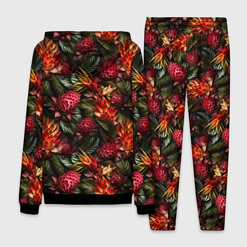 Мужской костюм Тропические цветы / 3D-Черный – фото 2