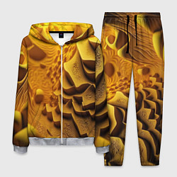 Костюм мужской Желтая объемная абстракция, цвет: 3D-меланж