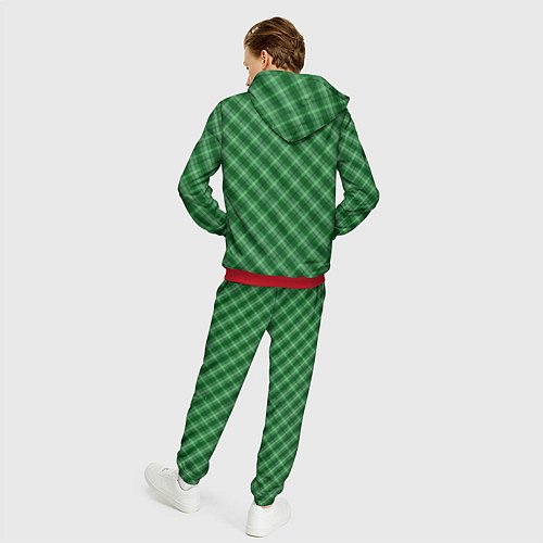 Мужской костюм Зеленая клетка / 3D-Красный – фото 4