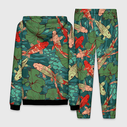 Мужской костюм Паттерн карпы кои / 3D-Черный – фото 2