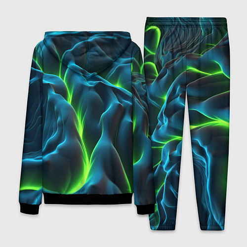 Мужской костюм Зеленая кислотная текстура с плитами / 3D-Черный – фото 2