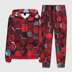 Костюм мужской Cyber hexagon red, цвет: 3D-красный