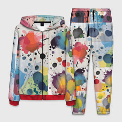 Костюм мужской Colorful blots - vogue - abstraction, цвет: 3D-красный