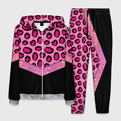 Костюм мужской Розовый леопард и блестки принт, цвет: 3D-меланж