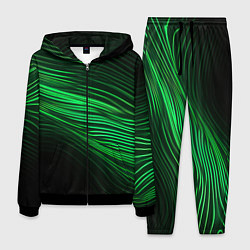 Костюм мужской Green neon lines, цвет: 3D-черный