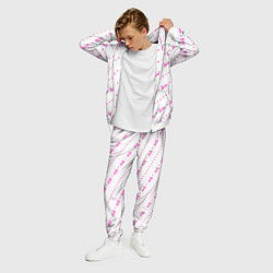 Костюм мужской Барби паттерн - логотип и сердечки, цвет: 3D-белый — фото 2