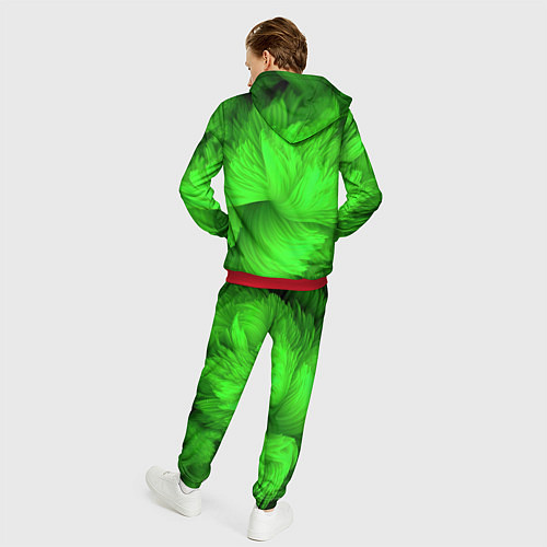 Мужской костюм Зеленая объемная абстракция / 3D-Красный – фото 4