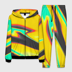 Костюм мужской Слияние жёлтого голубого чёрного цветов, цвет: 3D-черный