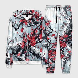 Костюм мужской Лепестки цветущей вишни - сакура, цвет: 3D-белый