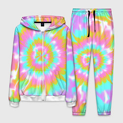 Костюм мужской Tie-Dye кислотный в стиле барби, цвет: 3D-белый