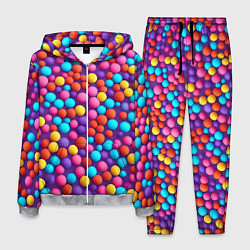 Костюм мужской Паттерн разноцветные шарики - нейросеть, цвет: 3D-меланж