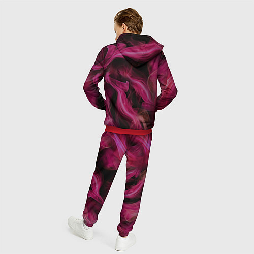 Мужской костюм Розовый цветок в огне - нейросеть / 3D-Красный – фото 4