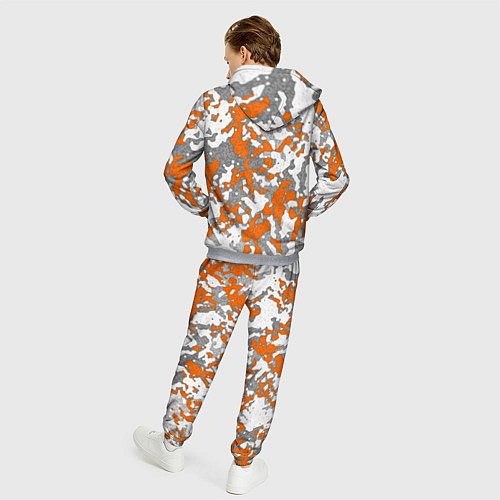 Мужской костюм Абстракция серо-оранжевый / 3D-Меланж – фото 4