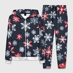 Мужской костюм Снежинки белые и красные