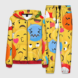 Костюм мужской Смайлы разные эмоции, цвет: 3D-красный