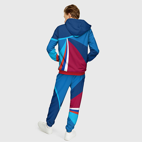 Мужской костюм Герб и триколор России с геометрией / 3D-Красный – фото 4