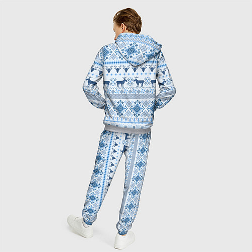 Мужской костюм Blue sweater with reindeer / 3D-Меланж – фото 4