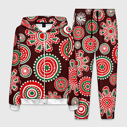 Костюм мужской Новогодний принт красный, цвет: 3D-белый