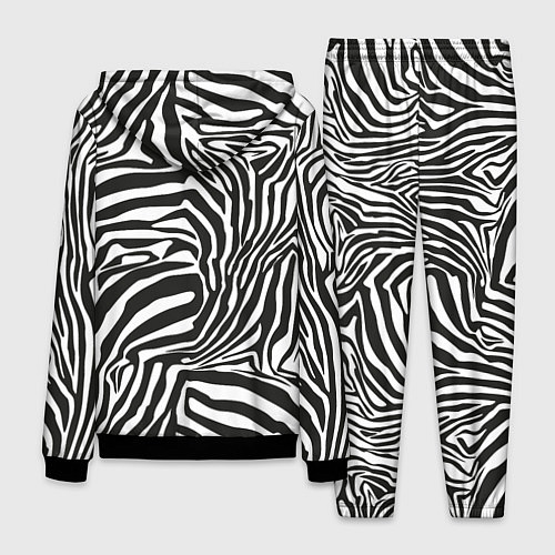 Мужской костюм Шкура зебры черно - белая графика / 3D-Черный – фото 2