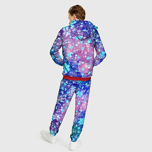 Мужской костюм Снежинки - морозный паттерн / 3D-Красный – фото 4