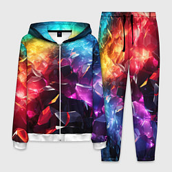 Костюм мужской Радужные блестящие камни, цвет: 3D-белый