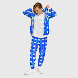 Костюм мужской Синие и белые квадраты, цвет: 3D-белый — фото 2