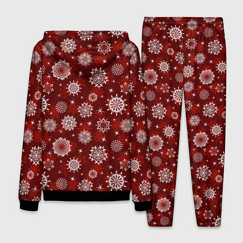 Мужской костюм Snowflakes on a red background / 3D-Черный – фото 2