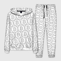 Мужской костюм Биткоин патерн на белом фоне