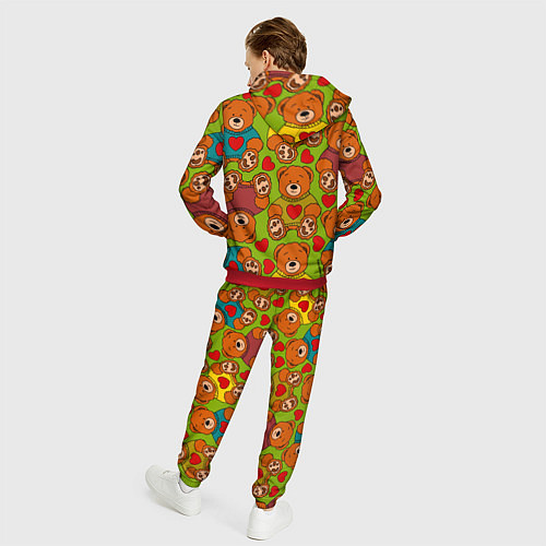 Мужской костюм Мишки игрушечные и сердечки / 3D-Красный – фото 4
