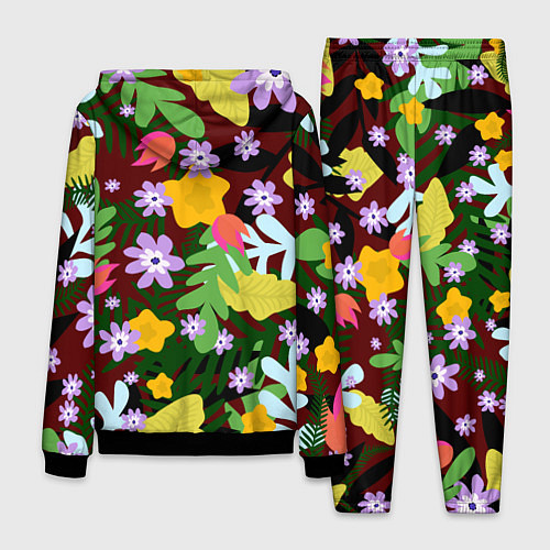 Мужской костюм Гавайская цветочная расцветка / 3D-Черный – фото 2