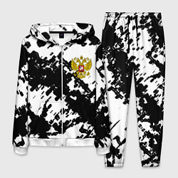 Костюм мужской Герб РФ краски чёрнобелый, цвет: 3D-белый