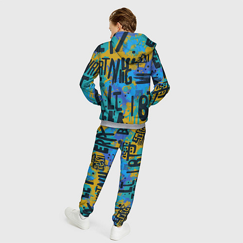 Мужской костюм Крупные буквы на цветном фоне / 3D-Меланж – фото 4