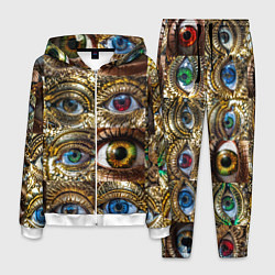 Костюм мужской Металлические глаза в стиле стимпанк, цвет: 3D-белый