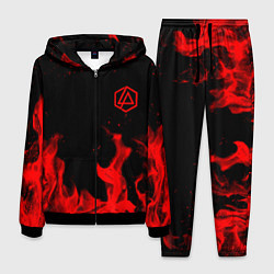 Костюм мужской Linkin Park красный огонь лого, цвет: 3D-черный