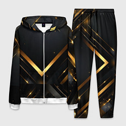 Костюм мужской Gold luxury black abstract, цвет: 3D-белый