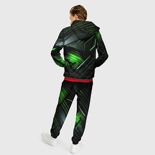 Мужской костюм Металл и зеленый яркий неоновый свет / 3D-Красный – фото 4